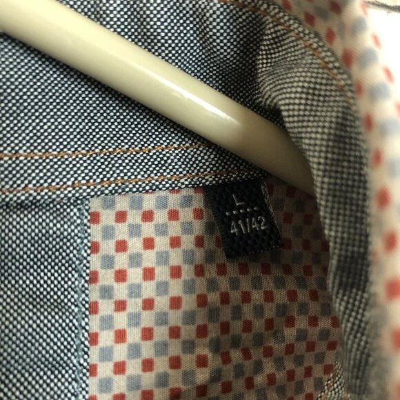 Engbers Button Down Shirt Men’s L (41/42) Long Sleeve Collared Red/Blue - Picture 13 of 13